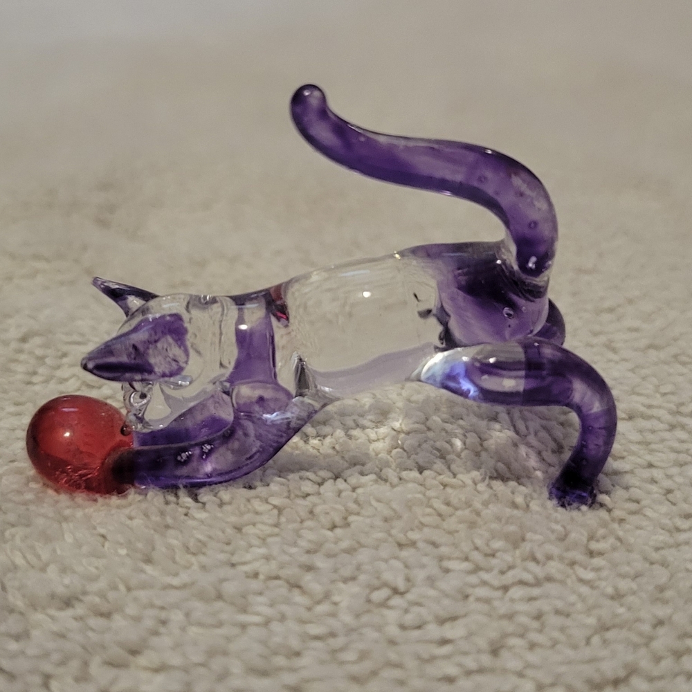 Glass Cat Decoration